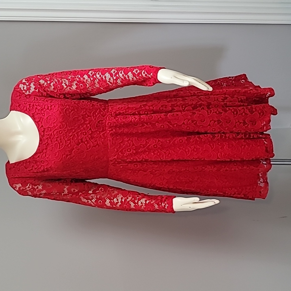 Torrid red lace skater dress sz 0 (12-14)